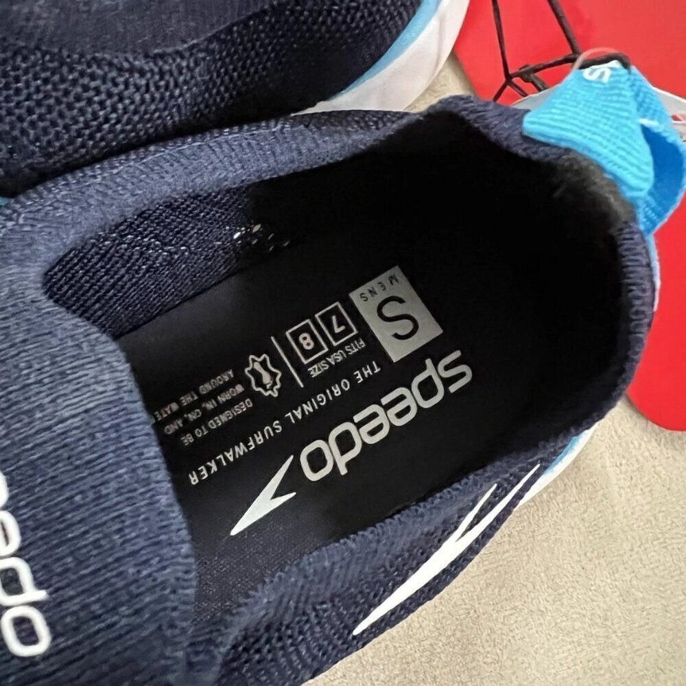 NEW Speedo Men’s Pull On Water Shoes Aqua Socks - Navy Blue Small 7/8 - Picture 4 of 5